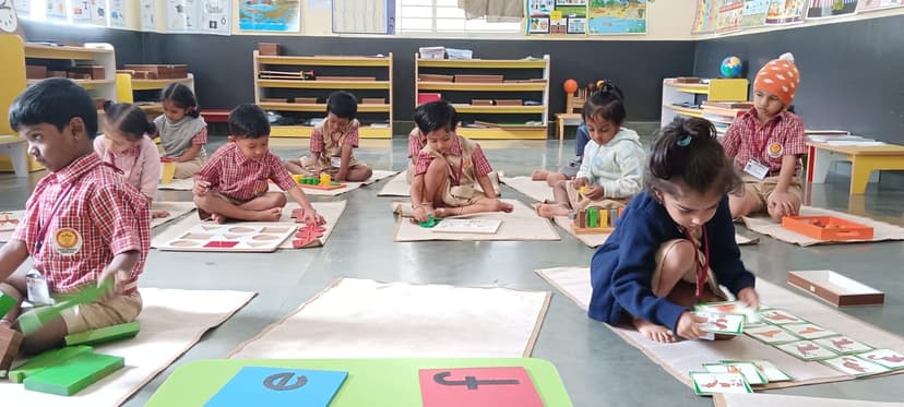 Full Montessori classroom with learning stations